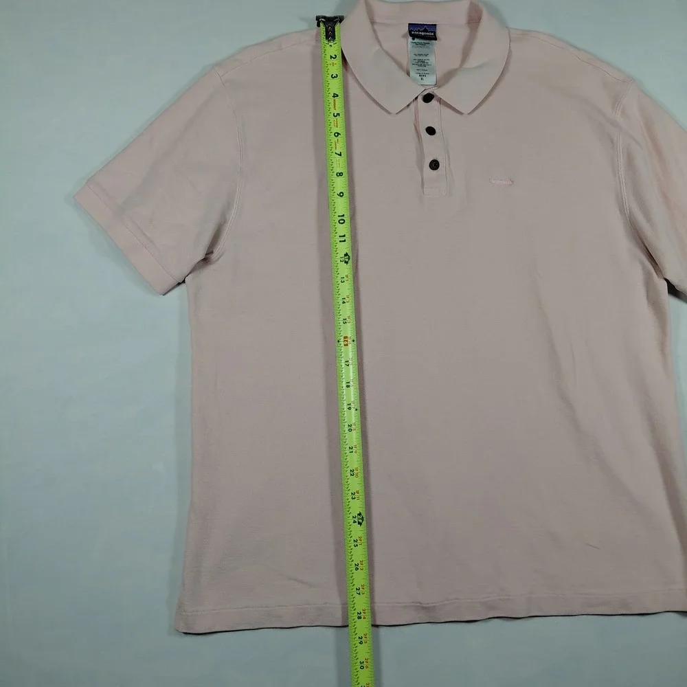 Patagonia Mens XL Pink Organic‎ Cotton Short Sleeve Pique Polo Shirt